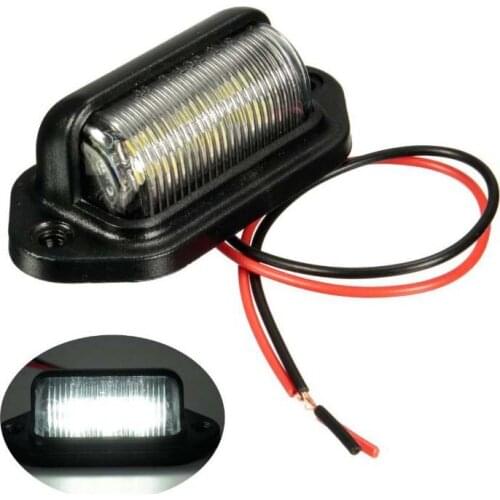 12V 6Leds Number Plate Light License Plate Light Lamp White Bulb for Motorcycle Boats Aircraft Automotive Trailer RV Truck Light