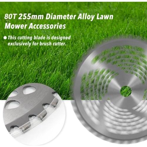 80T 255mm Alloy Lawn Mower Brush Cutter Trimmer Accessory with Adapter Accessories for Garden Farmland Weeding