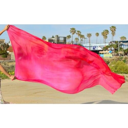 2016 design 100% real silk belly dance veil, cheap dance veils,tari perut kostum veil wholesale 250*114cm rose red