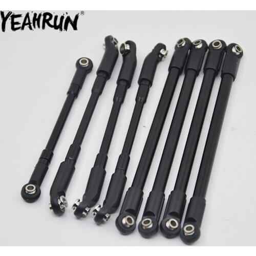 YEAHRUN 8PCS/Set Aluminum Alloy Upper Lower Link Rod Kit Sturdy Vehicle Linkage for 1:10 RC Crawler Car D90 Upgrade Parts