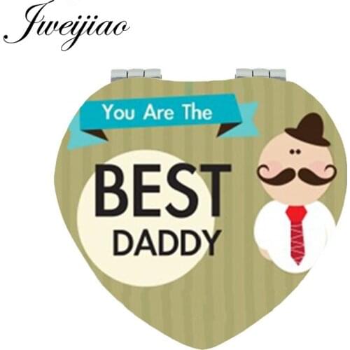 Youhaken SUPER PAPA YOU ARE THE BEST DAD Double Sides Heart Compact mirror happy dads day for family gift CT488