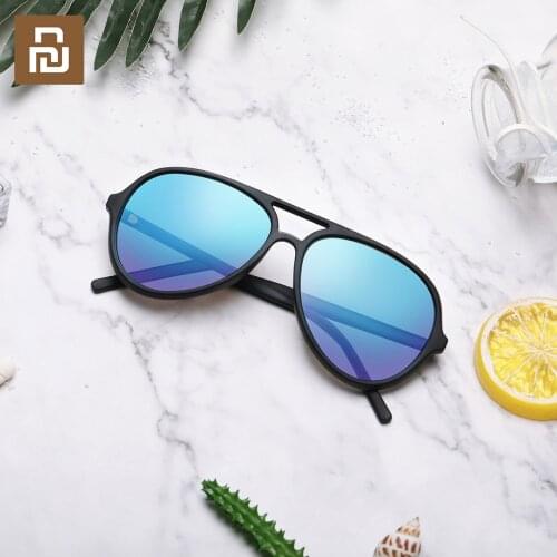 New Youpin Ice Blue Glasses TS TAC Polarized Stainless Aviator Sunglasses Lense 100% UV-Proof for Outdoor Travel for Man Woman