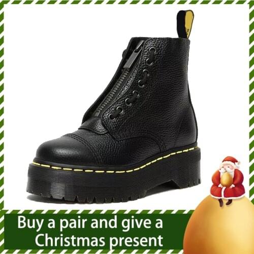 Martens Womens boots SINCLAIR LEATHER Platform Boots pantshoes Fashion trend Punk British Style Motorcycle boots Height Increas