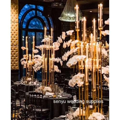 10pcs )New style gold Metal walkway stand For Wedding backdrop Centerpiece senyu01105