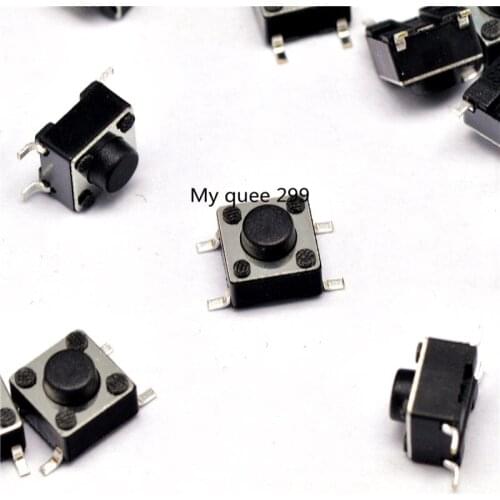 100pcs Push Button Switch 6*6*5 Tact Switch Tactile 6x6x5 SMD SMT height is 5mm
