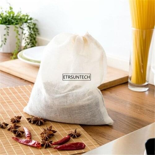 100pcs Drawstring Medicine Residue Bag kitchen Sachet Bag Separation Cooking Soup Bag Brew Cotton Seacuse Bags Healthy Kitchen