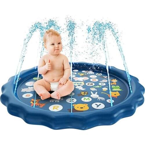 150/170cm Kids Inflatable Water Spray Pad Round Water Splash Play Pool Playing Sprinkler Mat Yard Outdoor Fun PVC Swimming Pools