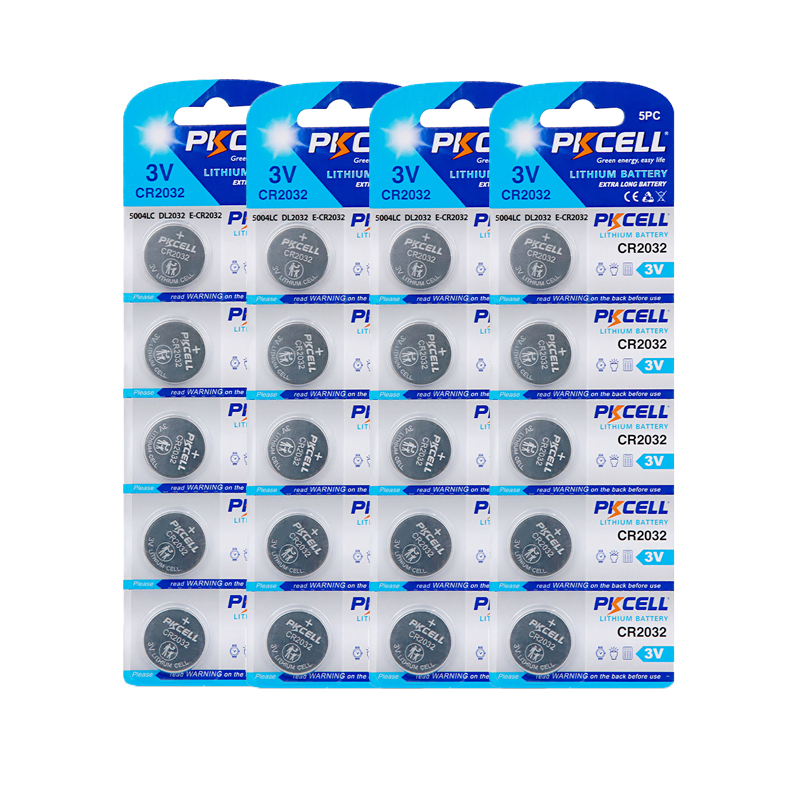 20Pcs 4Card PKCELL Batteries CR2032 3V Lithium Button Battery BR2032 DL2032 ECR2032 CR 2032 Lithium Batteries for smart watch