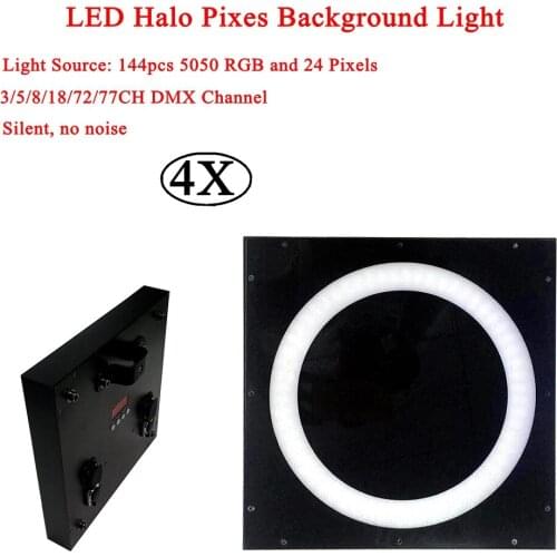 4Pcs/Lot LED RGB Halo Pixels Background Light LED Stage Lamp Music DJ KTV Disco Laser Light Party Light Christmas Club Projector