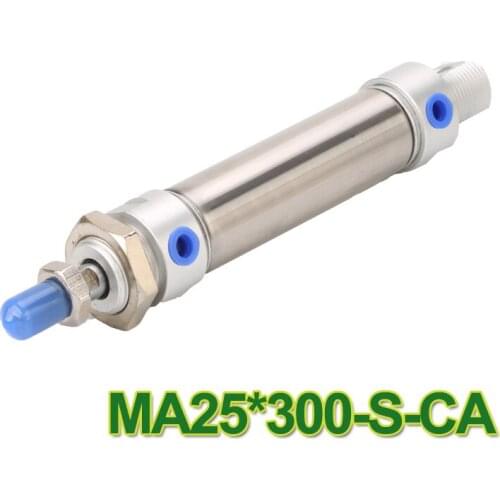 Airtac type MA25*300-S-CA MA Series Stainless Steel Mini Cylinder single rod pneumatic cylinder MA 25*300 ma25-300 ma 25-300