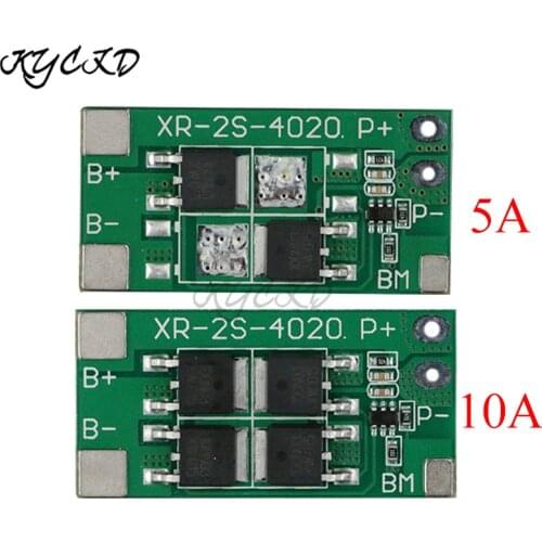 BMS 2S 7.4V 5A/10A Li-ion Lithium Battery Charger Protection Board 18650 BMS PCB For Power Bank Cells Charging Module