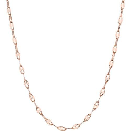 2021 Fashion Jewelry Stainless Steel Material Lip Chain Rose Gold Color Simple And Temperament Necklace Suitable For Women