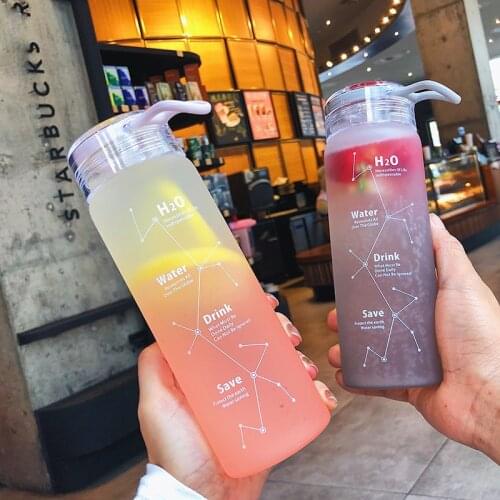 Candy-colored Indestructible Matte Leak-proof Glass Kettle 500 Ml Gifted Portable Water Bottle For Travel Yoga Running Camping