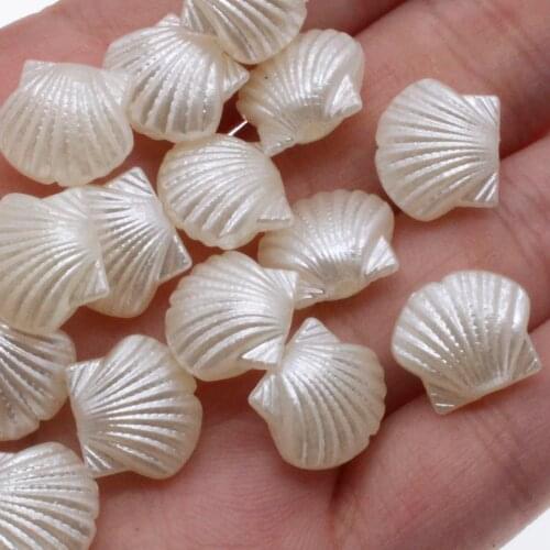 CHONGAI 100PCS Shell Shape Acrylic Beads DIY Imitation Pearl Style Making Necklace Bracelet Jewelry Accessories 13mm