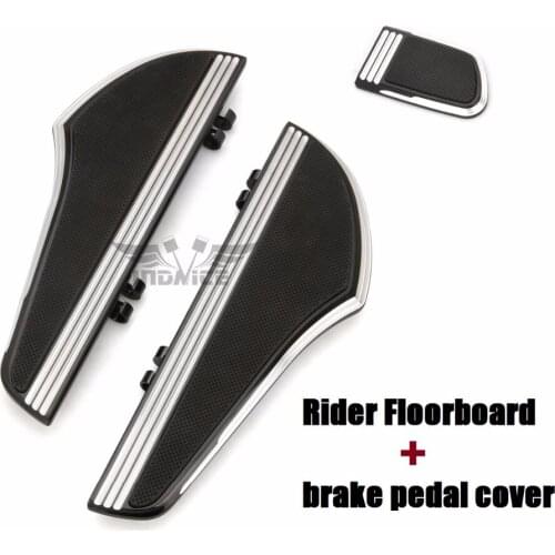 CNC Defiance driver Footboard Kit + brake pedal cover for touring street glide FLHX driver floorboards FLHR FLTR FLHT Footb