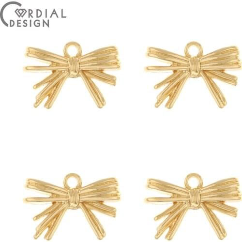 Cordial Design 100Pcs 12*18MM Charms/Bowknot Shape/Jewelry Accessories/Hand Made/Pendant/DIY Parts/Jewelry Findings & Components