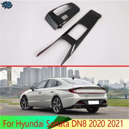 For Hyundai Sonata DN8 2020 2021 Carbon Fiber Style Gear Shift Panel Center Console Cover Trim Frame Car Styling Sticker