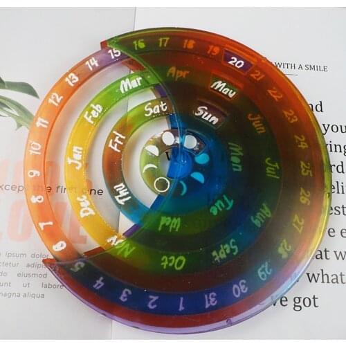Large Moon Perpetual Calendar Resin Molds 3Pcs Silicone Molds for Resin Casting DIY Resin Crafts Home Wall Decoration