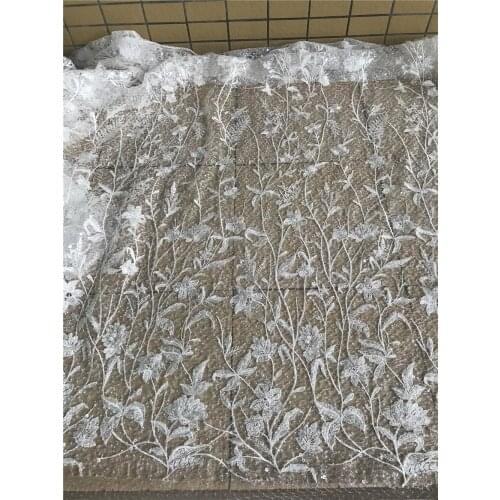 French Tulle Lace Fabric S-628884 African Lace Fabric High Quality Nigerian Lace Fabric with beads and sequins For Party Dress