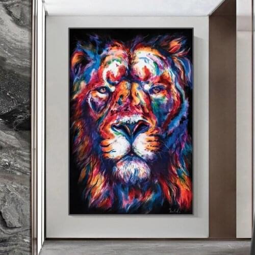 Graffiti Canvas Animal Lion Posters and Prints Picture Canvas Oil Painting Wall Art Living Room Bedroom Home Modern Decoration