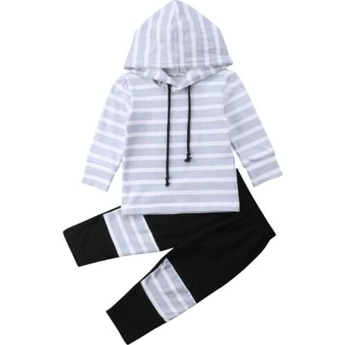 Cotton Newborn Baby Girl Boy Clothes Hoodies Jumpsuit Romper Trousers Outfit Size 0-24M