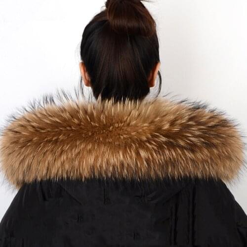 Jkp natural raccoon fur womens scarf winter jacket fur collar coat womens neck long warm real fur scarf