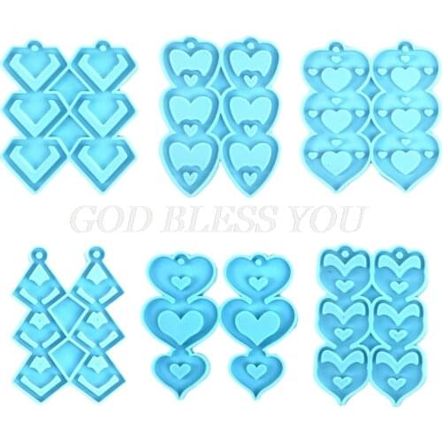 Keyring Casting Silicone Mould Earrings Pendant Keychain Epoxy Resin Mold DIY Crafts Jewelry Making Tools Drop Shipping