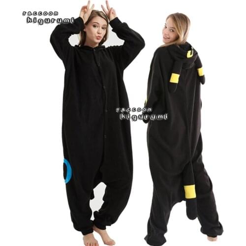 PAJAMASEA Men Black Onesie Adult Women Girl Sleepwear Yellow Cartoon Anime Cosplay Costume kids Raccoon Kigurumi Adult