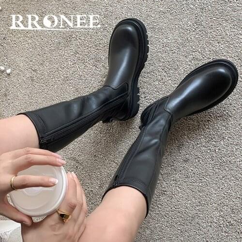 2021 new online celebrity v-tip retro high west cowboy boots but knee handsome British knight boots instagram super hot