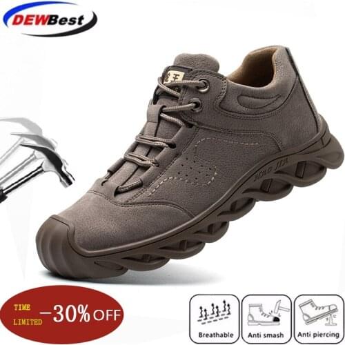 Safety shoes mens thick wear-resistant rubber-soled protective work shoes anti-puncture and anti-smashing steel-toed shoes