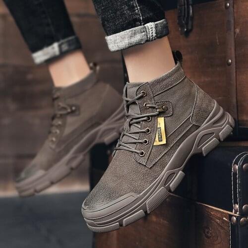 Black Warm Winter Men Boots Genuine Leather Ankle Boots Men Winter Work Shoes Men Military Fur Snow Boots for Men Botas JKPUDUN