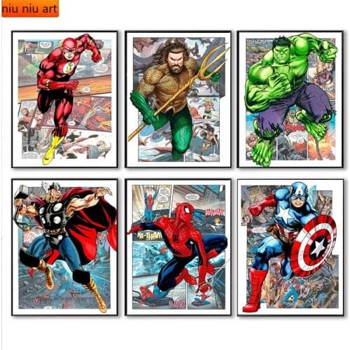 5D DIY Marvel Avengers Full Diamond Embroidery Diamond Painting Diamond Inlaid Diamond Mosaic Cross Stitch Kit Room Decor Disney