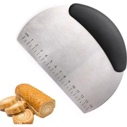 Stainless Steel Pizza Dough Scraper Cutter Baking Pastry Spatulas Fondant Cake Decoration Tools Kitchen Accessories