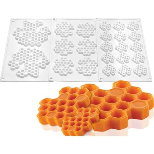 New Honeycomb Cake Mold For Baking 3D Silicone Mould Pan Mousse Chocolate Moule Silicone Moldes De Silicona