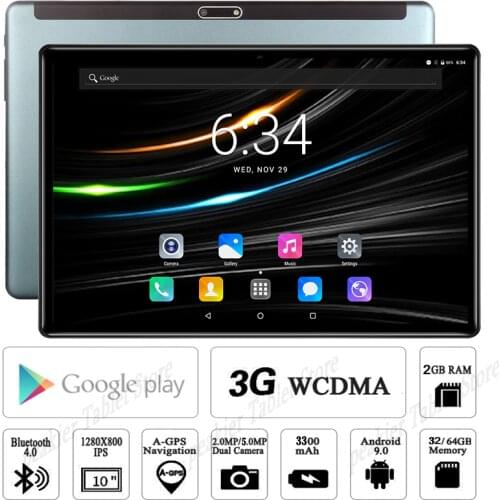 New System 10 inch Tablet PC 3G Phone Call Android 9.0 Tablet WiFi Bluetooth 2GB 32GB Dual SIM Support phablet 10.1 + keyboard