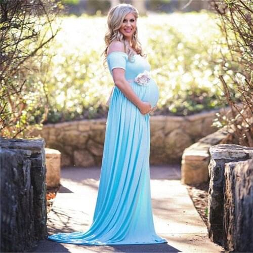Couple Maternity Photography Dress Props Maxi Maternity Gown Floral dress Fancy Shooting Photo Spring Autumn Pregnant Dresses