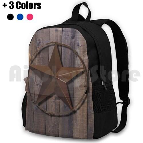 Primitive Barn Wood Lone Star State Of Texas Star Outdoor Hiking Backpack Riding Climbing Sports Bag Lone Star Lone Star State
