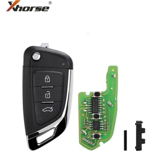 Xhorse VVDI2 XKKF03EN Wire Remote Key 3 Buttons Flip Type 5Pcs/Lot