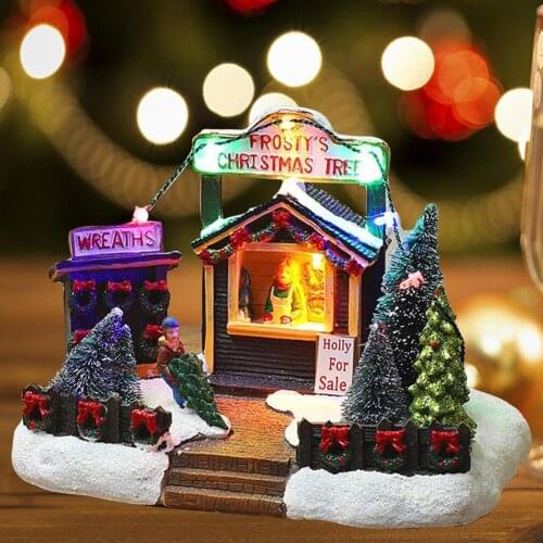 Christmas Luminous Snow House Christmas Village Building House Christmas LED Light Decoration For Home Xmas Gifts New Year 2022
