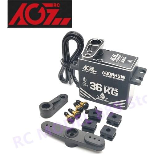 AGFRC A80BHSW HV 36KG Torque 0.071Sec Waterproof IP67 Brushless Digital Steering Servo for for 1/10 Monster Truck Buggy Crawler