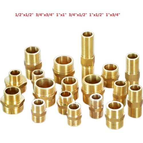 BSP 1/2"(20mm) 3/4"(25mm) 1"(32mm) Male Thread Brass Coupler Connector Joiner Pipe Tubing Fitting Adapter Various lengths