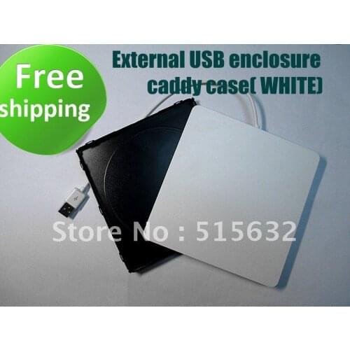 Super External USB enclosure caddy case for MacBook 9.5mm SATA superdrive WHITE