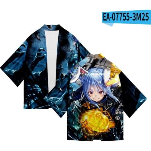 VTuber Usada Pekora 3D Printing Japanese Kimono Haori Yukata Women/Mens Fashion Summer Casual Cool Short Sleeve Cardigan