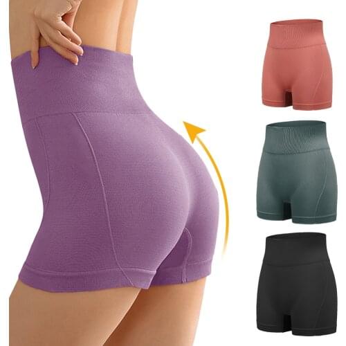 2021 Womens High Waisted Workout Shorts Mid-Thigh Bike Running Yoga Seamless Athletic Shorts Gym Leggings Fitness Yoga Shorts