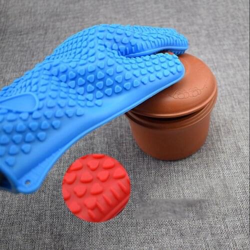 Microwave oven baking gloves silicone kitchen supplies insulation five finger heat resistant