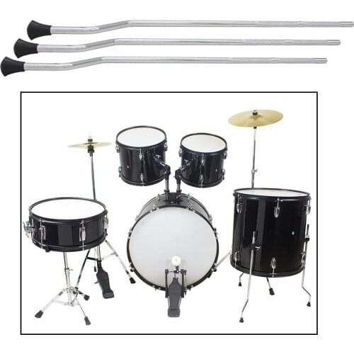 3pcs Tom Drum Legs Holder Anti-Skid Replacement Parts Accessories Silver