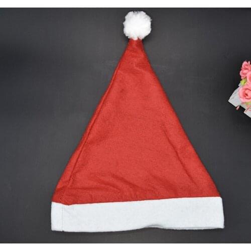 5PCS Christmas hat wholesale Children holiday cap toy Santa Claus chapeau Christmas decorations accessories small gifts Hairball