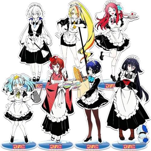 Anime ZOMBIE LAND SAGA Tatsumi Kotarou Minamoto Sakura Acrylic Stand Figure Model Plate Display Desk Decor Maid Outfit Series