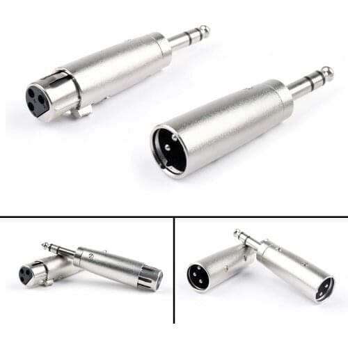 Artudatech 100Pcs Male/Female 3Pin XLR To 1/4 6.35mm Stereo Male Plug For TRS Audio Cord Adapter Connector Jack Parts