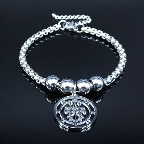 Astaroth Sigil Goetia Stainless Steel Solomon Demon Seal Satan Sigil satanique patch PIN bracelet charm Jewelry pulsera B3545S03
